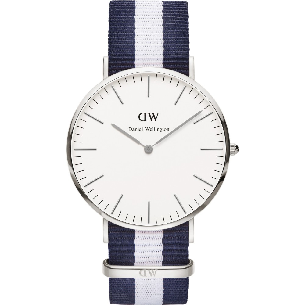 MENS DANIEL WELLINGTON GLASGOW SILVER 40MM WATCH DW00100018