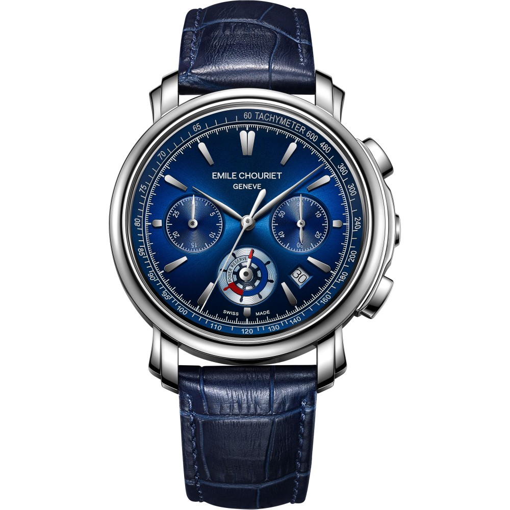 EMILE CHOURIET LAC LEMAN CHRONO BLUE WATCH 16.1168.G42.6.8.98.2