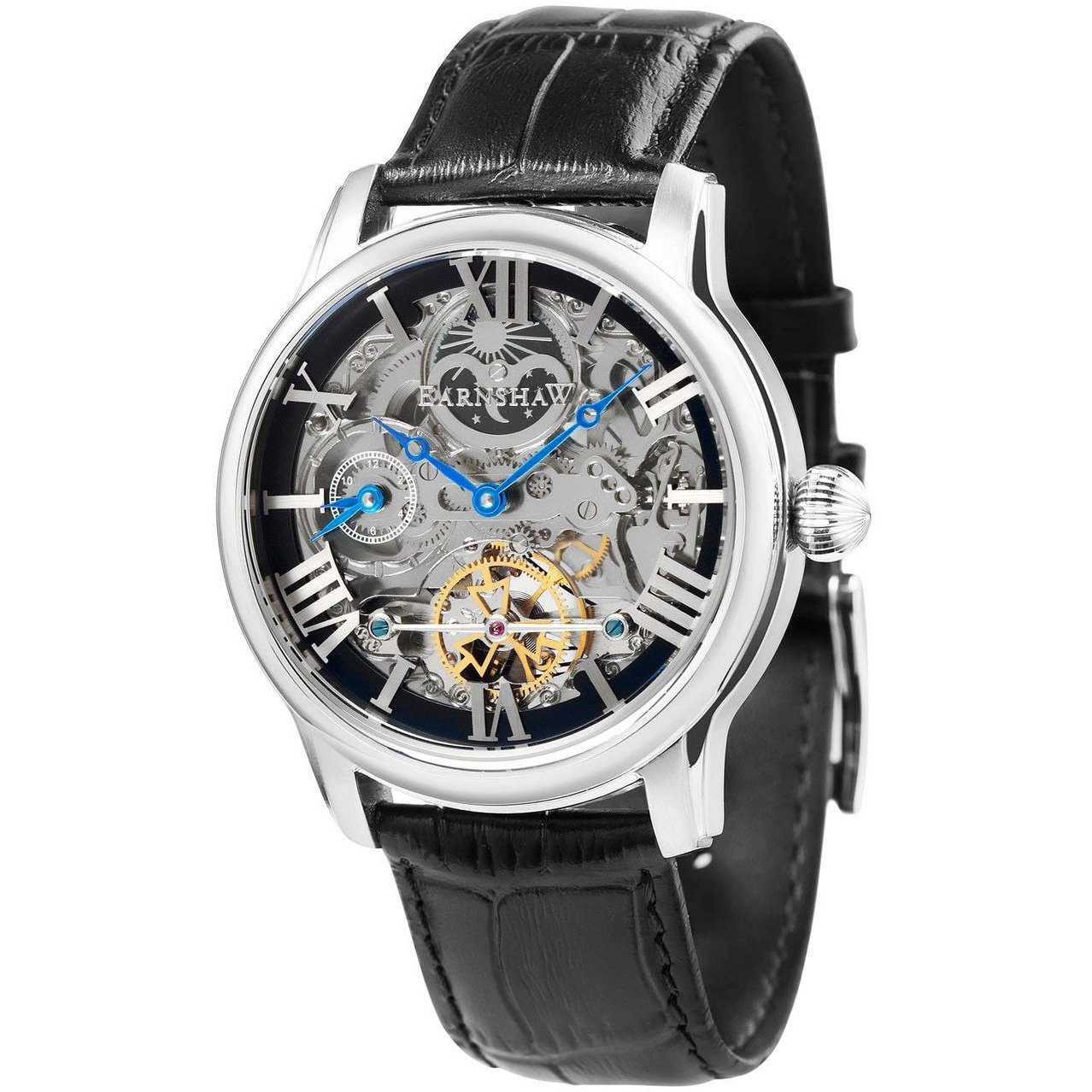 Thomas Earnshaw Longitude Skeleton Automatic Silver Black