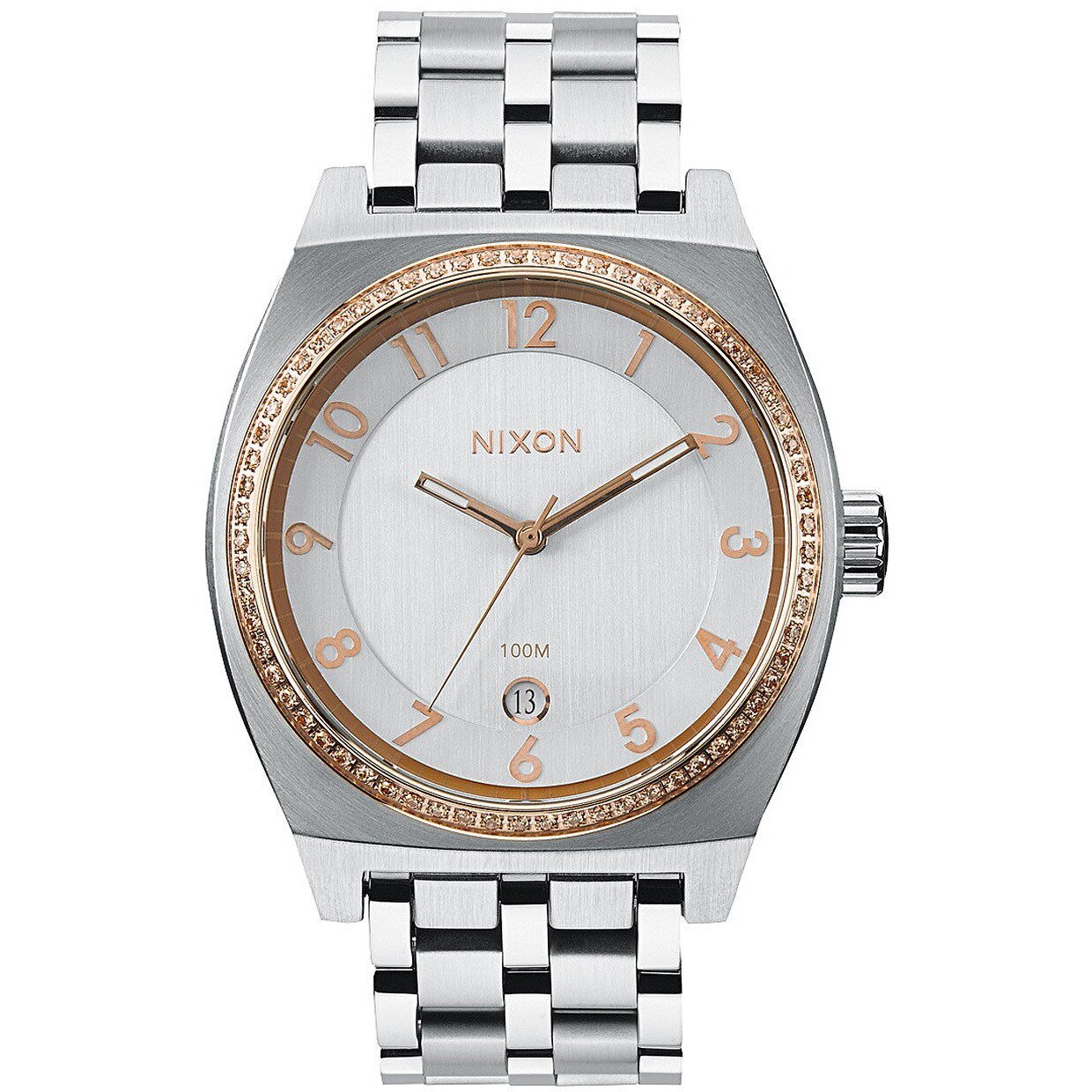 Nixon Monopoly Silver Rose Gold Crystal