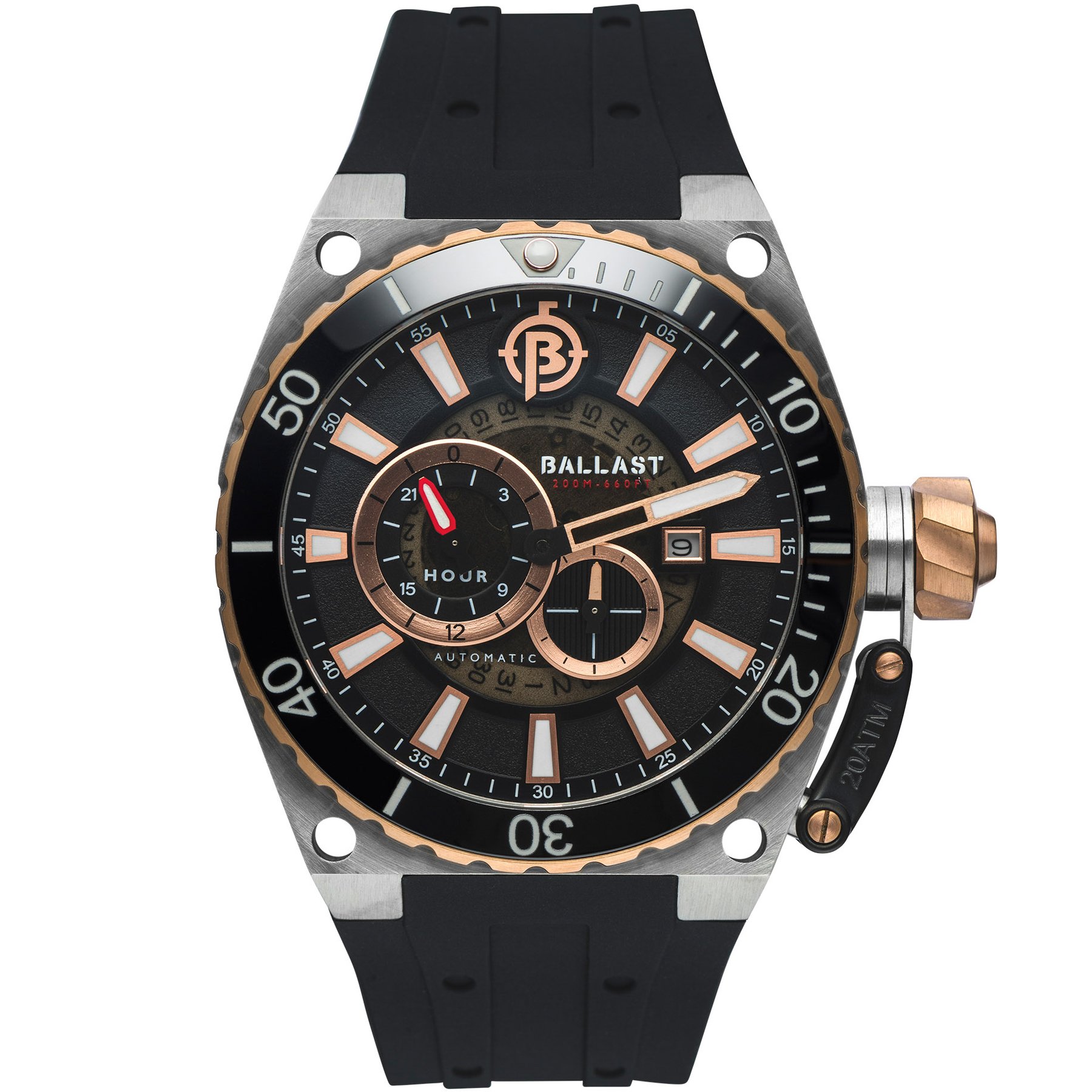 Ballast Valiant Regulator Automatic Rose Gold Black