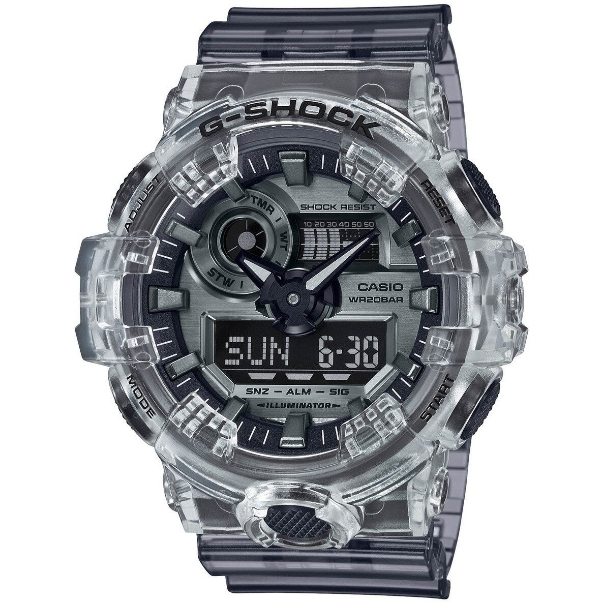 G-Shock GA700 Skeleton Ana-Digi Clear Grey