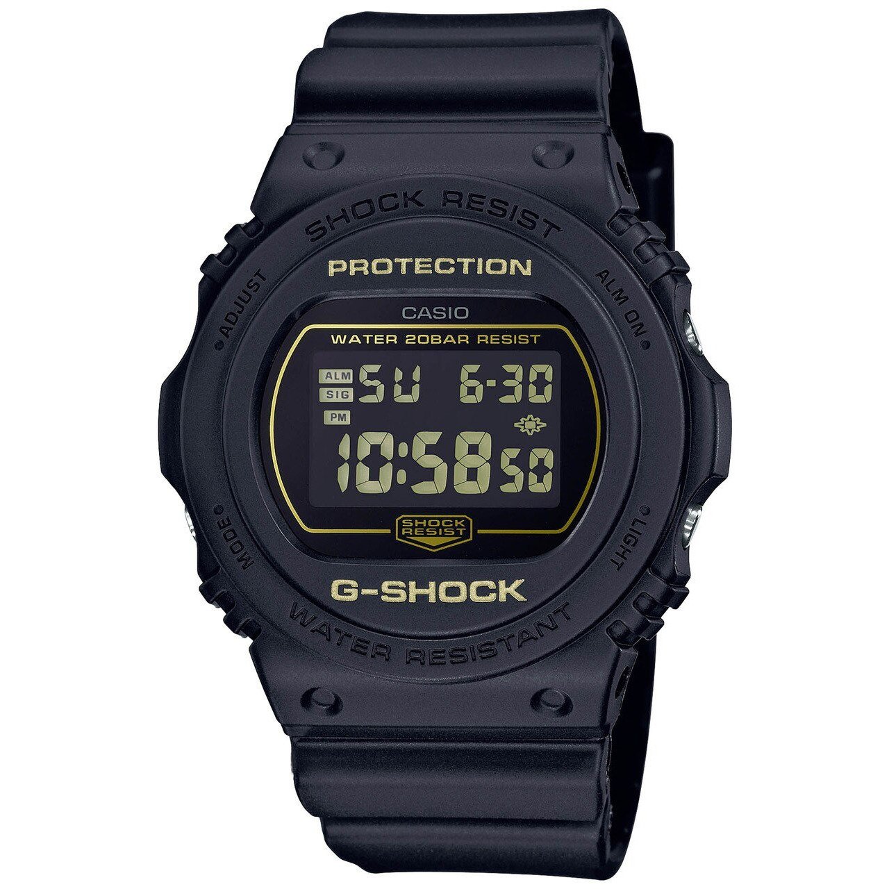 G-Shock DW5700 Metallic Mirror Digital Black Gold