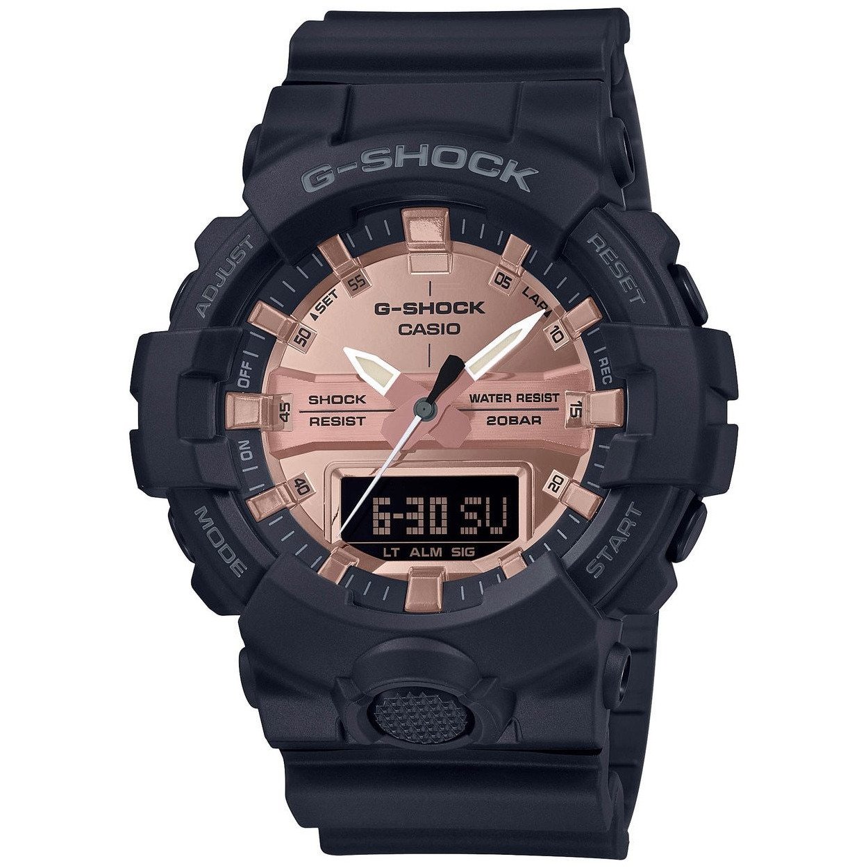 G-Shock GA800 Ana-Digi Black Metallic Rose Gold