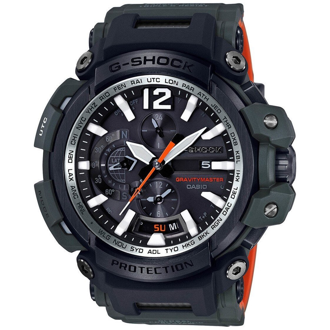 G-Shock GPW2000 Gravitymaster GPS Connected Olive Orange