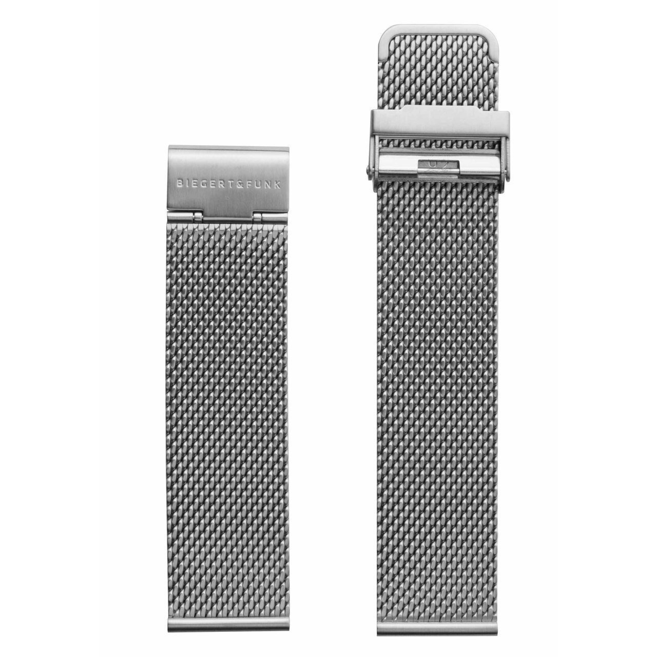 Qlocktwo W 24mm Strap Silver Milanese Mesh