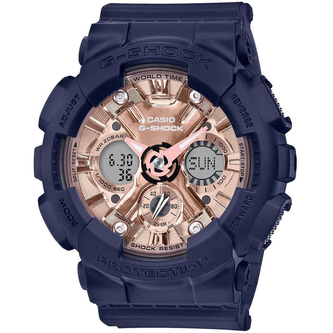 G-Shock GMAS120 S Series Ana-Digi Navy Rose Gold