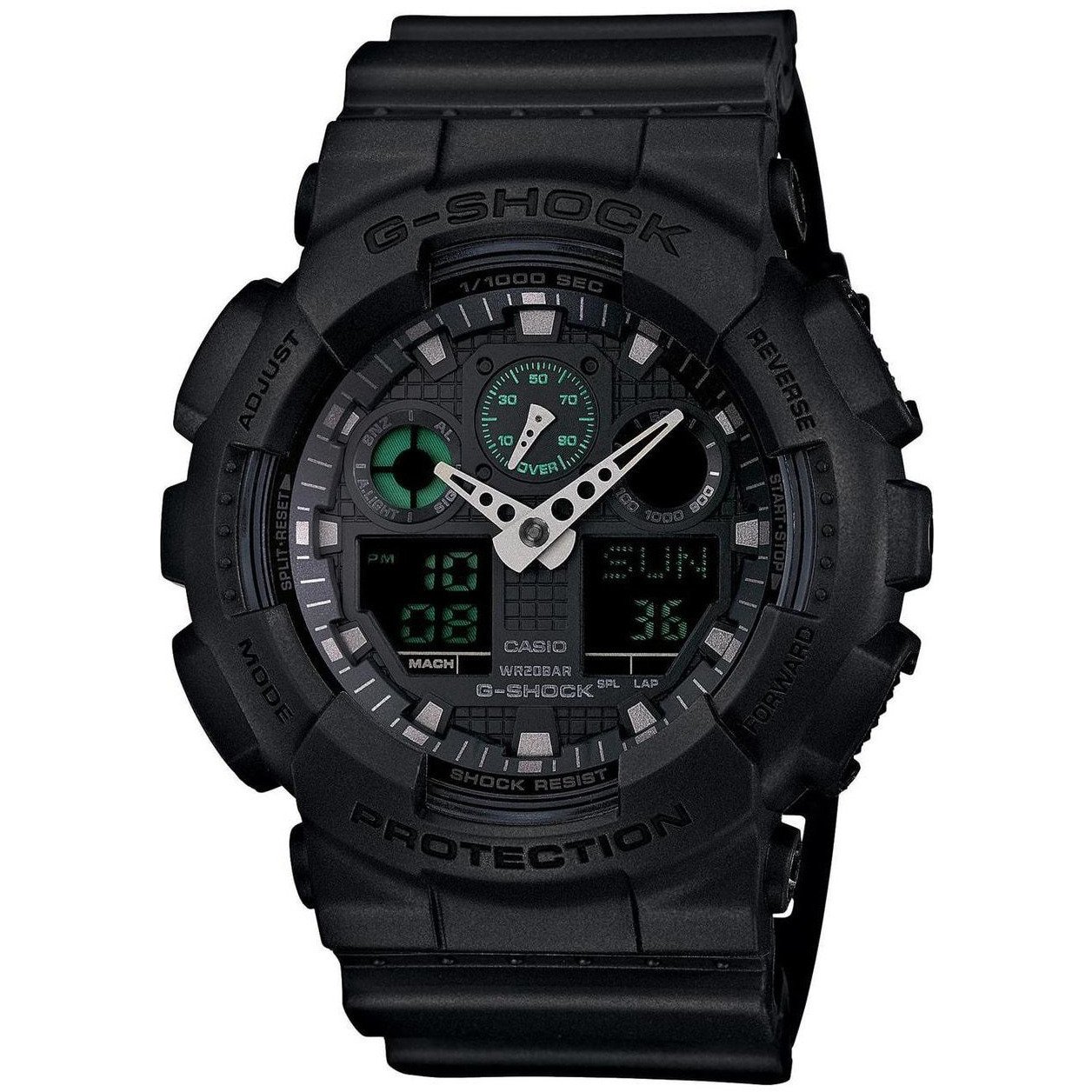 G-Shock GA-100MB Classic X-Large Digital Matte Black Green