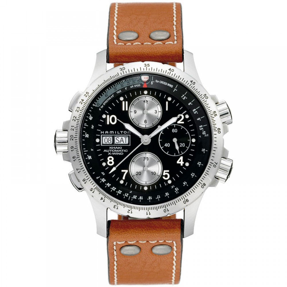 MENS HAMILTON KHAKI X-WIND AUTOMATIC CHRONOGRAPH WATCH H77616533