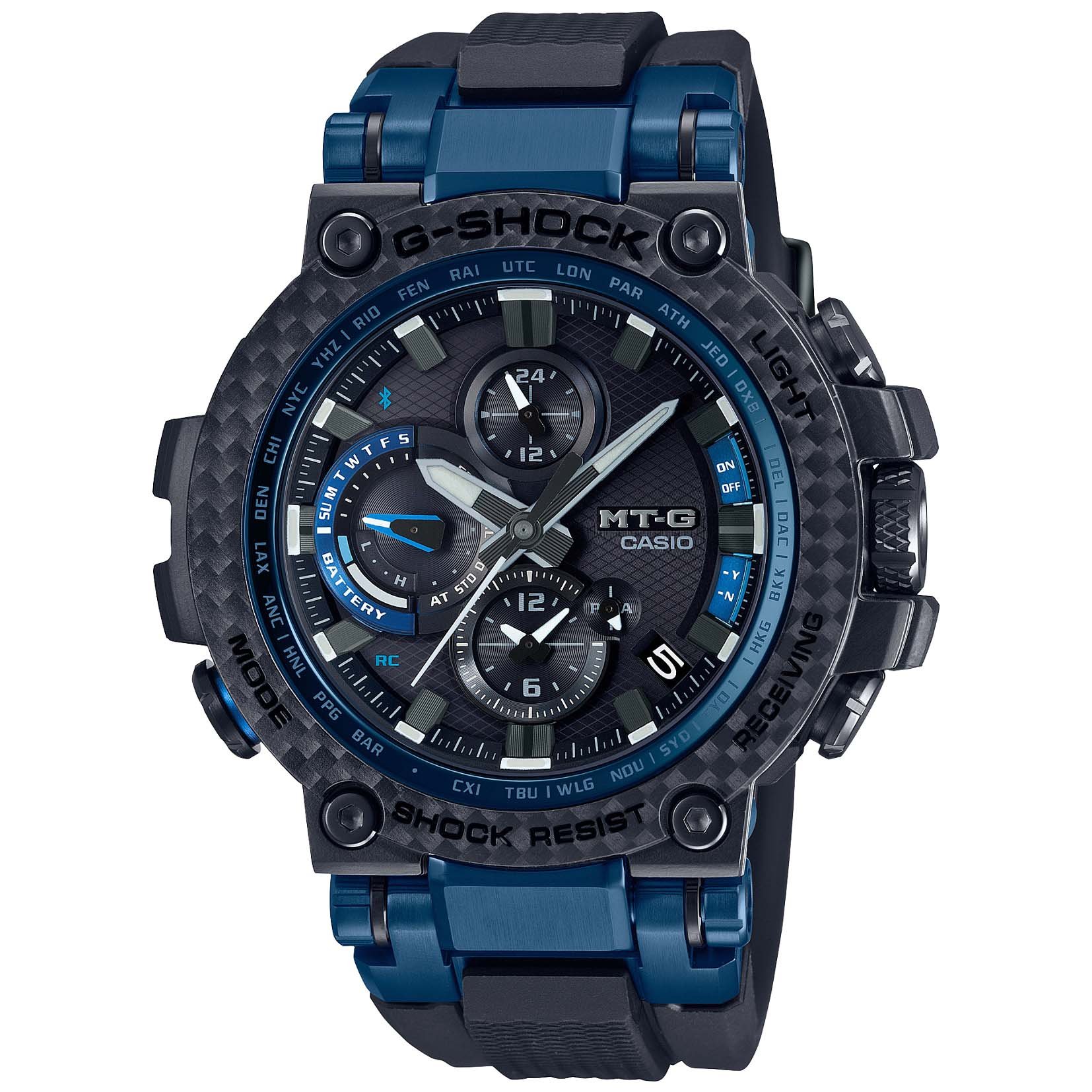 G-Shock MTGB100 Carbon Connected Solar Black Blue