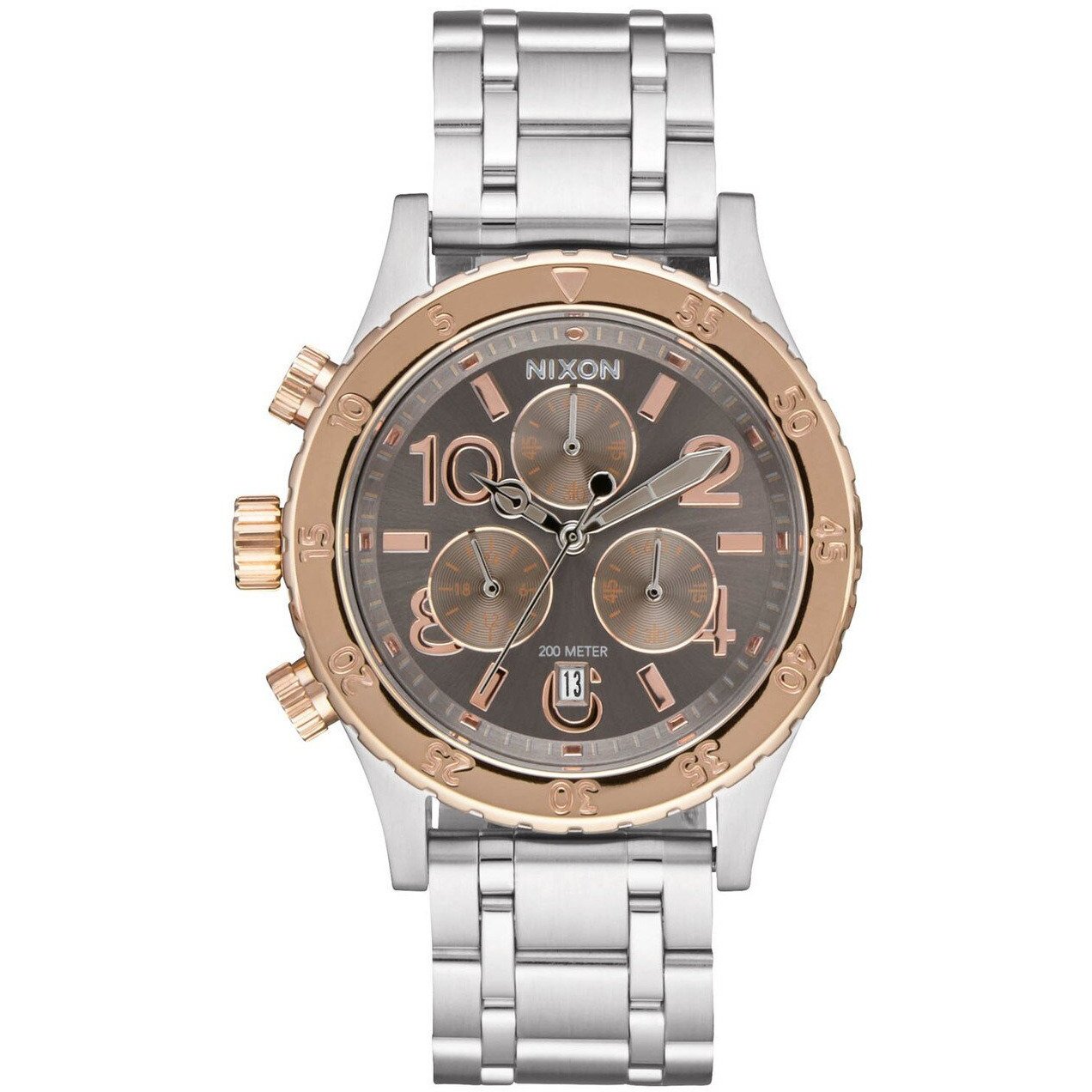 Nixon 38-20 Chrono Silver Rose Gold Taupe