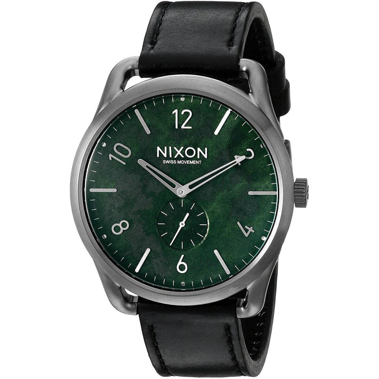 Nixon C45 Leather Gun Green Oxyde