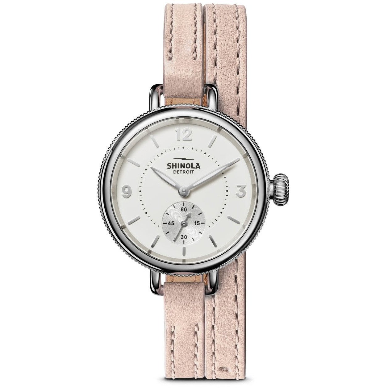 Shinola Birdy 34mm Double Wrap White Blush