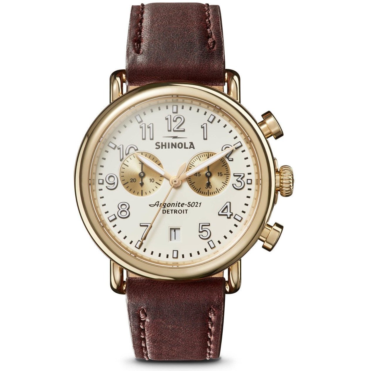 Shinola Runwell 41mm Chrono Ivory Brown