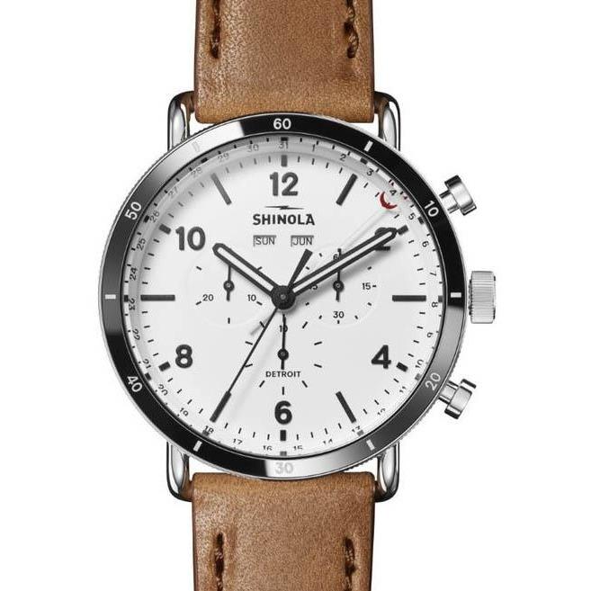 Shinola Canfield Sport Chrono 45mm White Tan