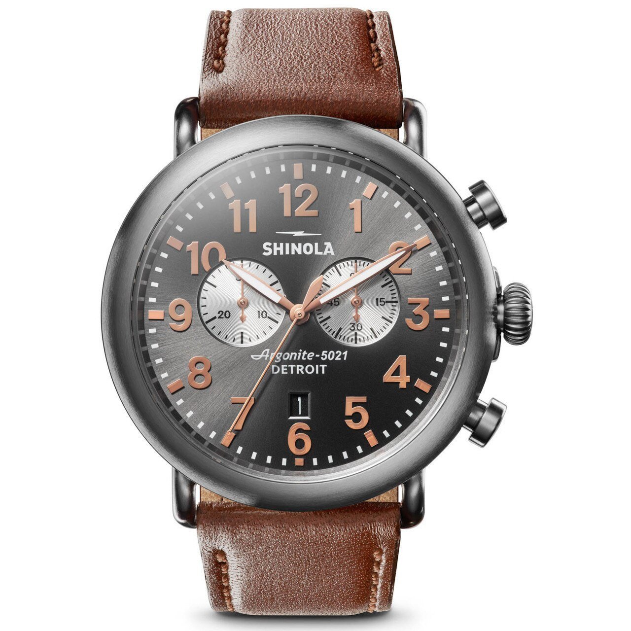 Shinola Runwell Titanium Chrono 47mm Brown Gunmetal