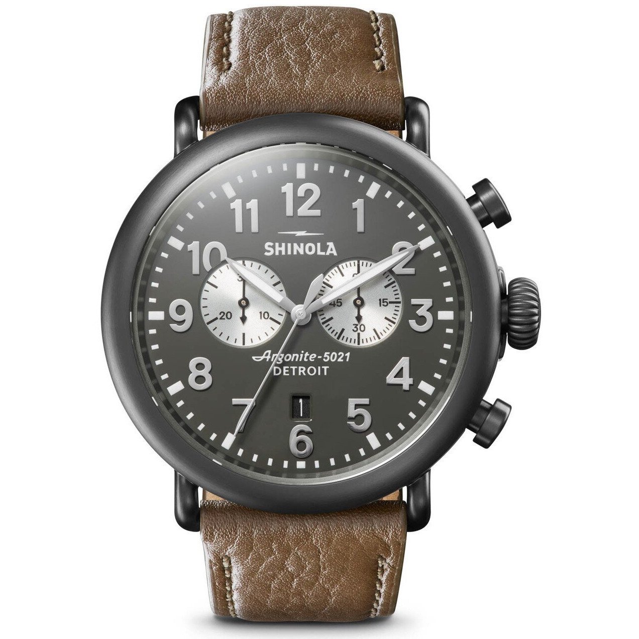 Shinola Runwell Chrono 47mm Brown Silver