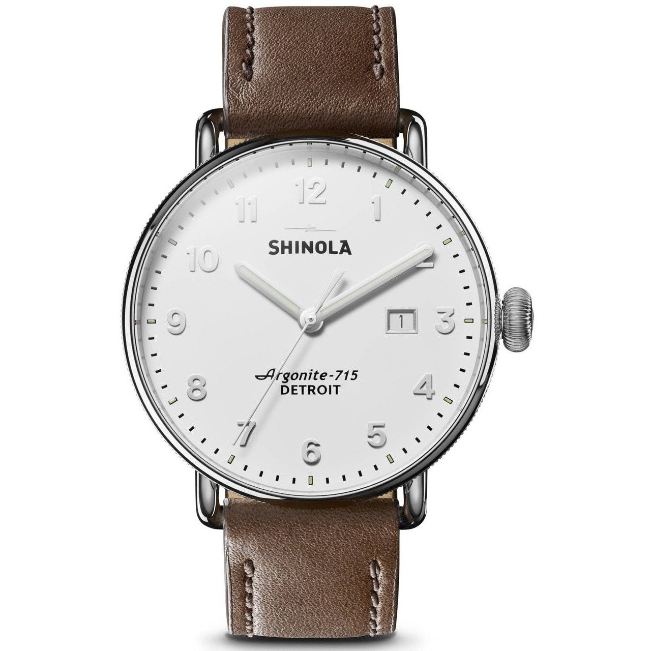 Shinola Canfield 43mm Silver Tan