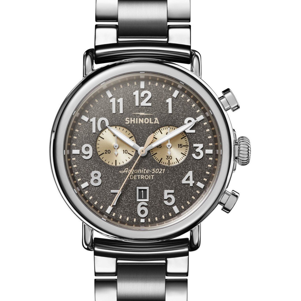 Shinola Runwell 47mm Chronograph Gray Silver SS