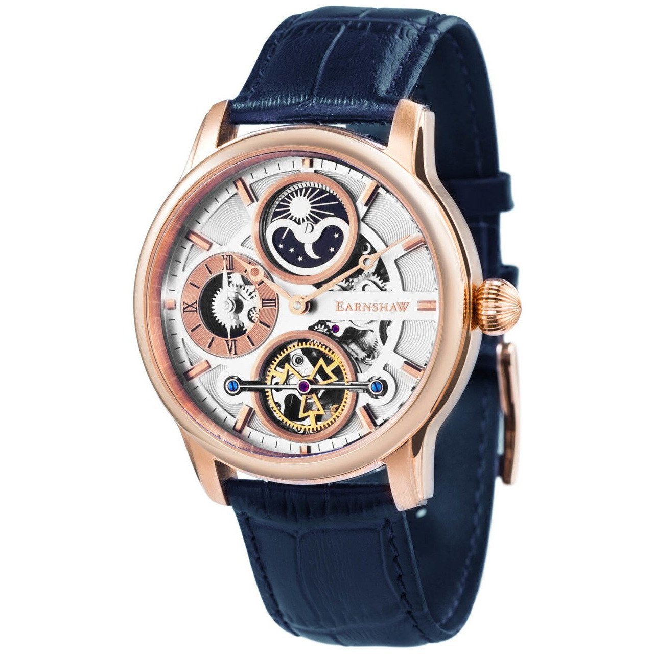 Thomas Earnshaw Longitude Hemisphere Automatic Rose Gold Blue