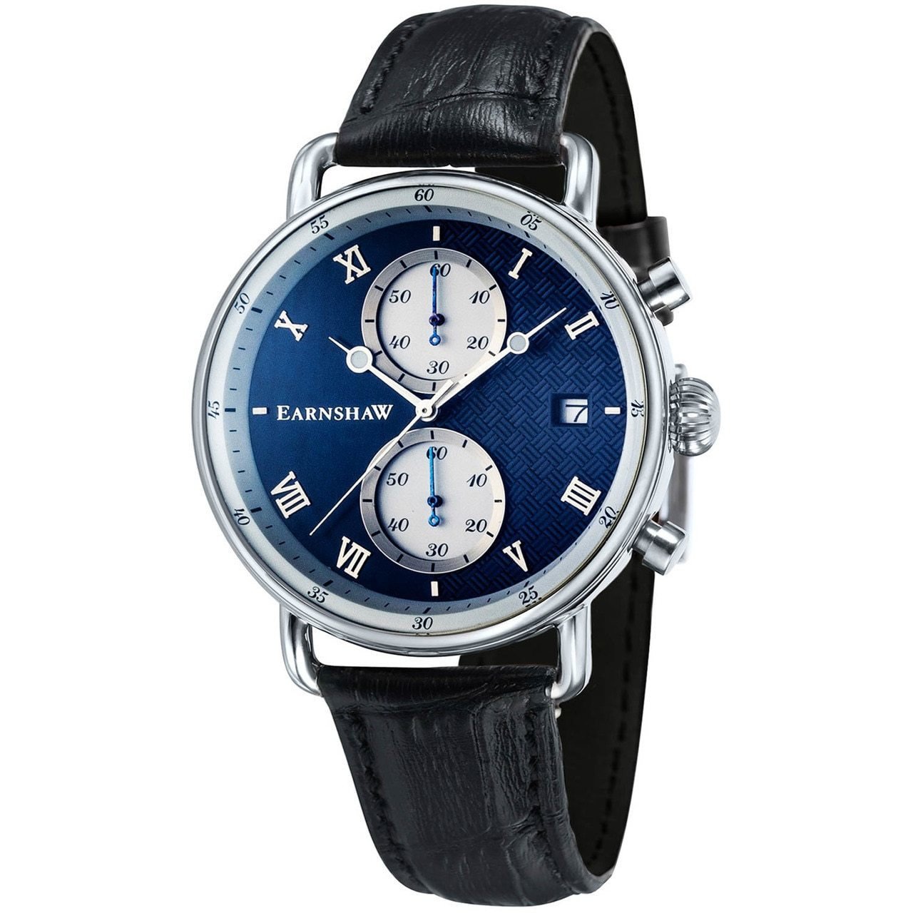 Thomas Earnshaw Investigator Chrono Silver Navy