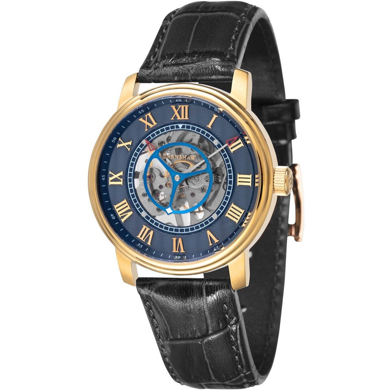 Thomas Earnshaw Westminster Skeleton Hand Wind Gold Black