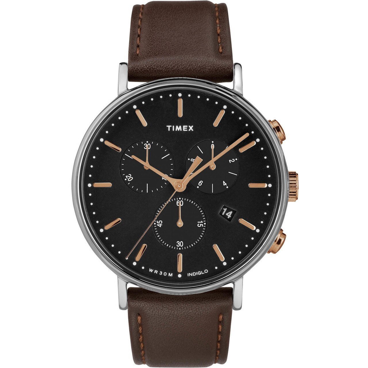 Timex Fairfield Chrono Silver Brown