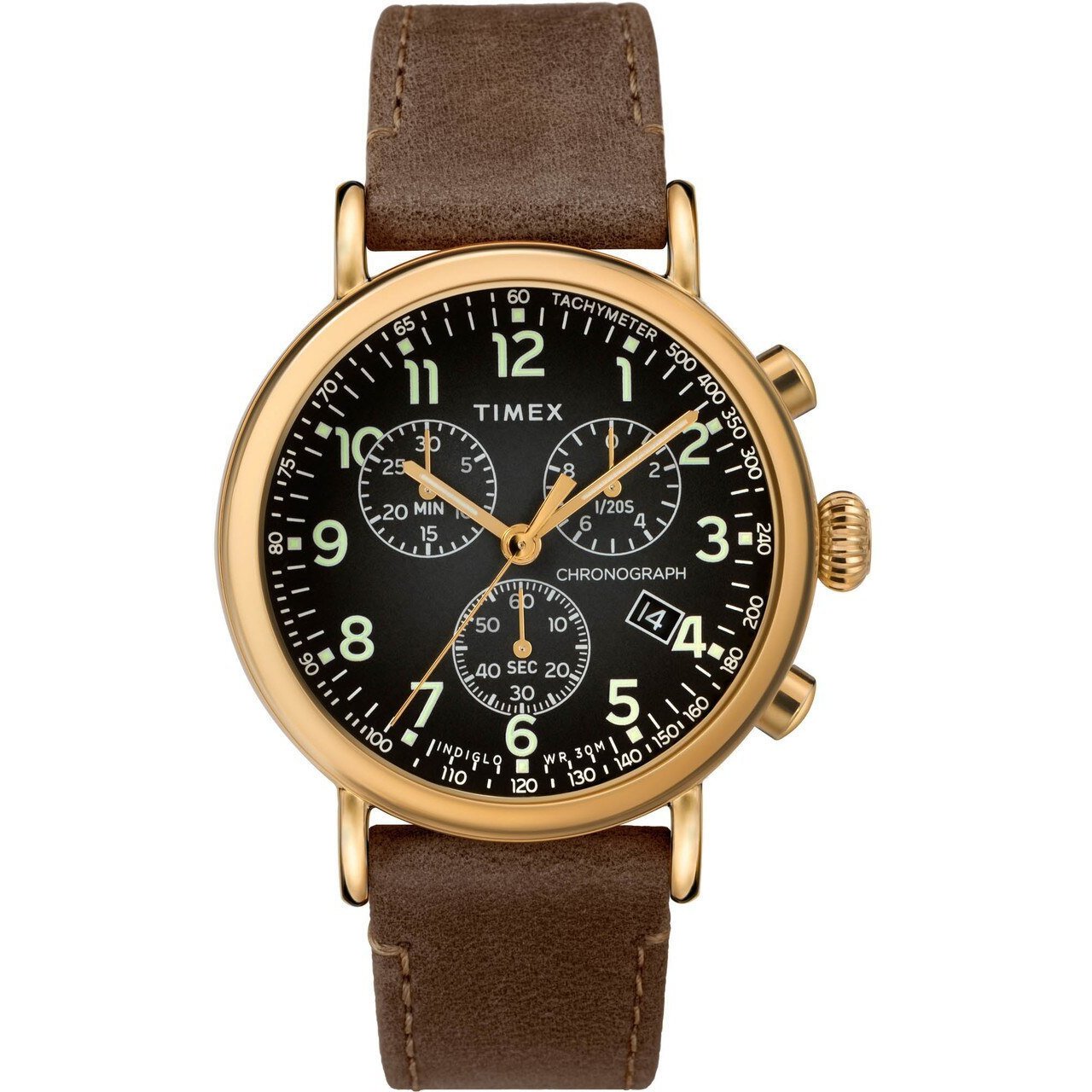 Timex Standard Chrono Grey Brown Gold