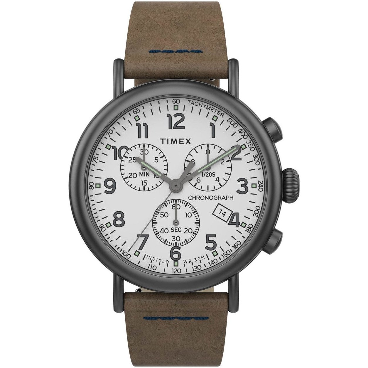 Timex Standard Chronograph 41mm Gunmetal White