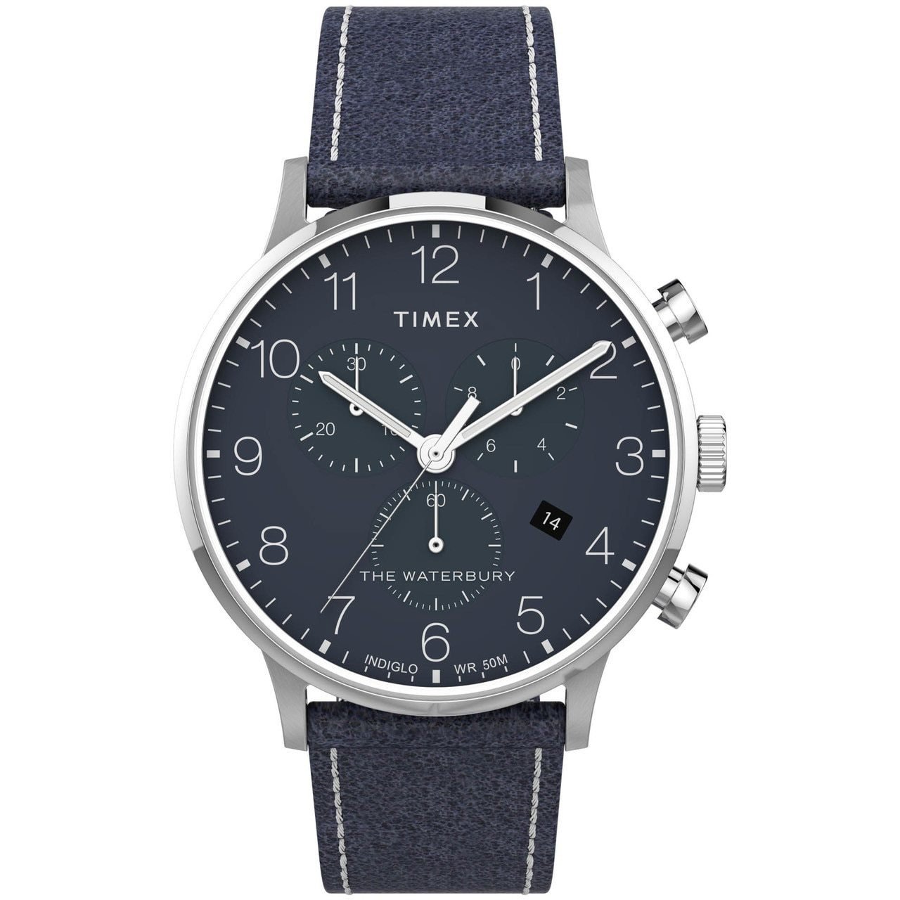 Timex Waterbury Classic Chronograph 40mm Silver Blue