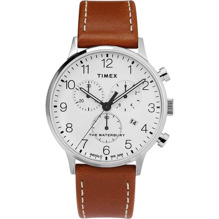 Timex Waterbury Classic Chronograph 40mm Silver Tan