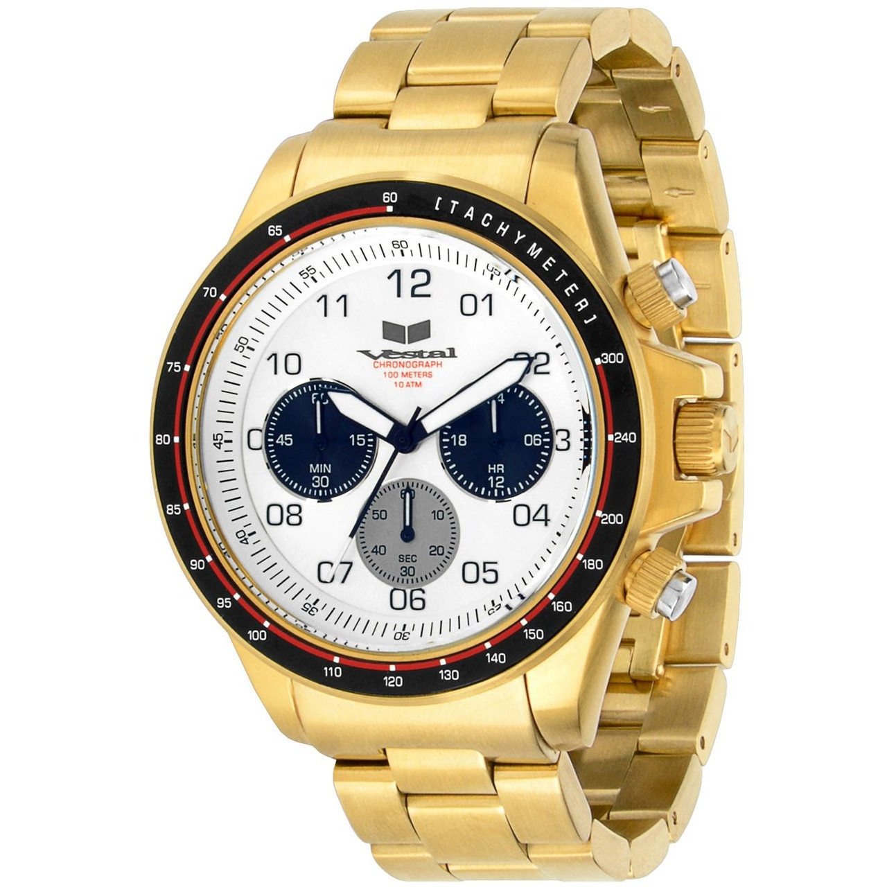 Vestal ZR2024 43mm Brushed Gold/White