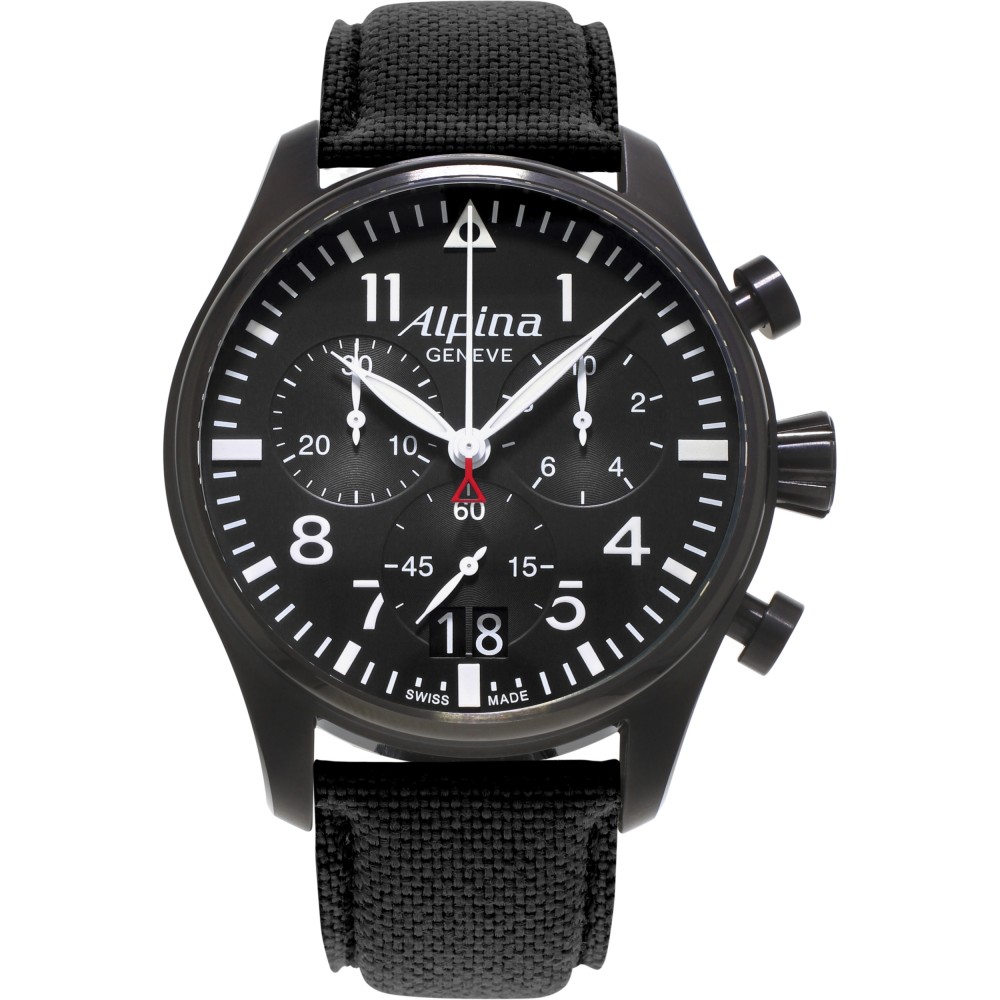 MENS ALPINA STARTIMER PILOT CHRONOGRAPH WATCH AL-372B4FBS6