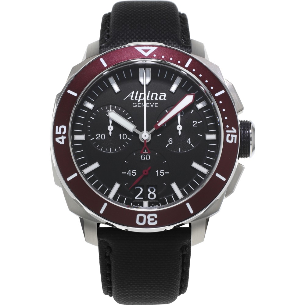 MENS ALPINA SEASTRONG DIVER 300 CHRONOGRAPH WATCH AL-372LBBRG4V6