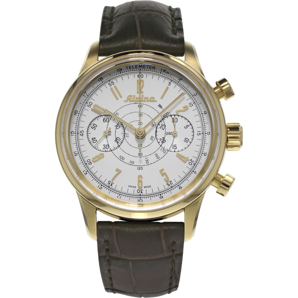 MENS ALPINA PILOT HERITAGE 130 AUTOMATIC CHRONOGRAPH WATCH AL-86