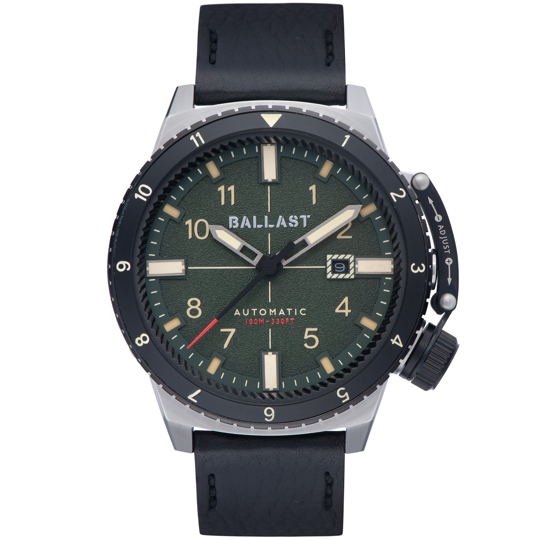 Ballast Trafalgar Dual Time Automatic Silver Green