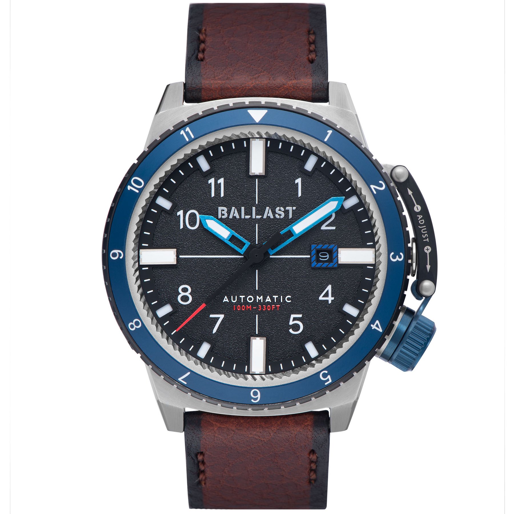 Ballast Trafalgar Dual Time Automatic Blue Brown