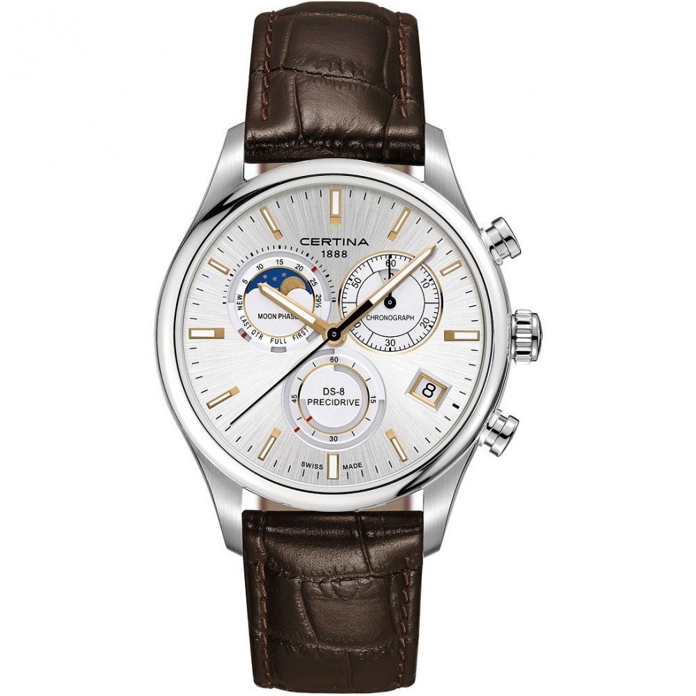 MENS CERTINA DS-8 PRECIDRIVE MOONPHASE CHRONOGRAPH WATCH C033450