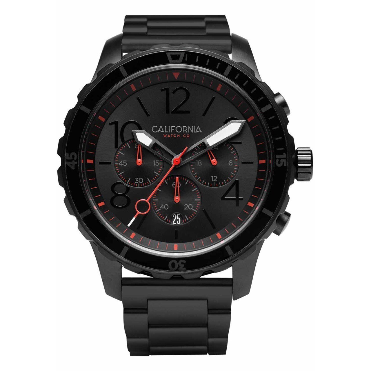 California Watch Co. Mavericks Chrono SS All Black Red