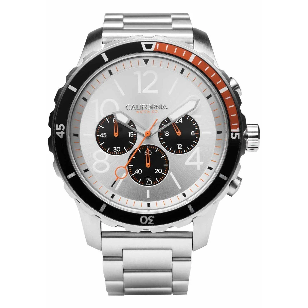 California Watch Co. Mavericks Chrono SS Silver Orange