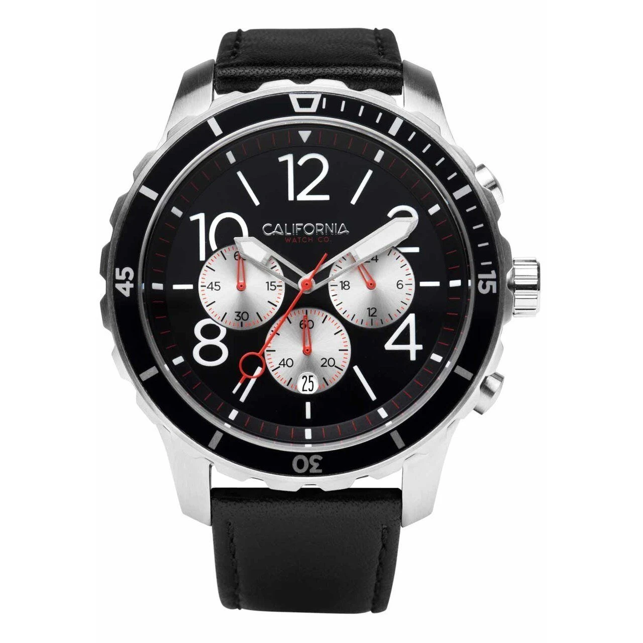 California Watch Co. Mavericks Chrono Leather Silver Black