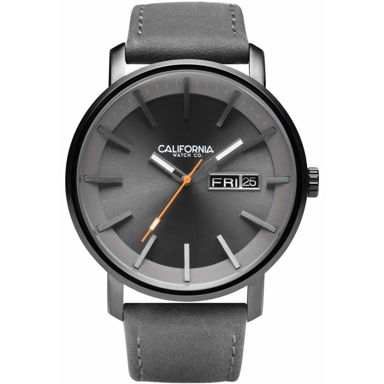 California Watch Co. Mojave Leather Gunmetal Orange