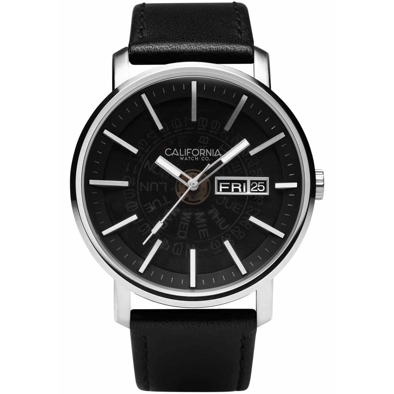 California Watch Co. Mojave Leather Silver Black Smoke