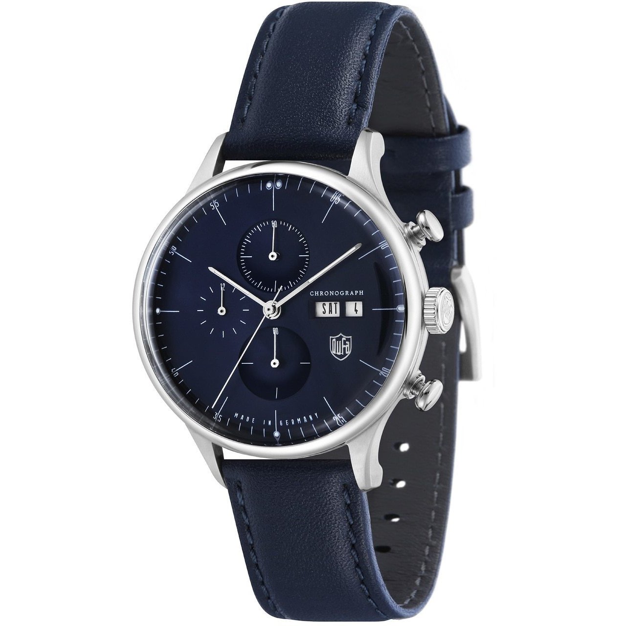 DuFa Van Der Rohe Barcelona Chrono Silver Blue