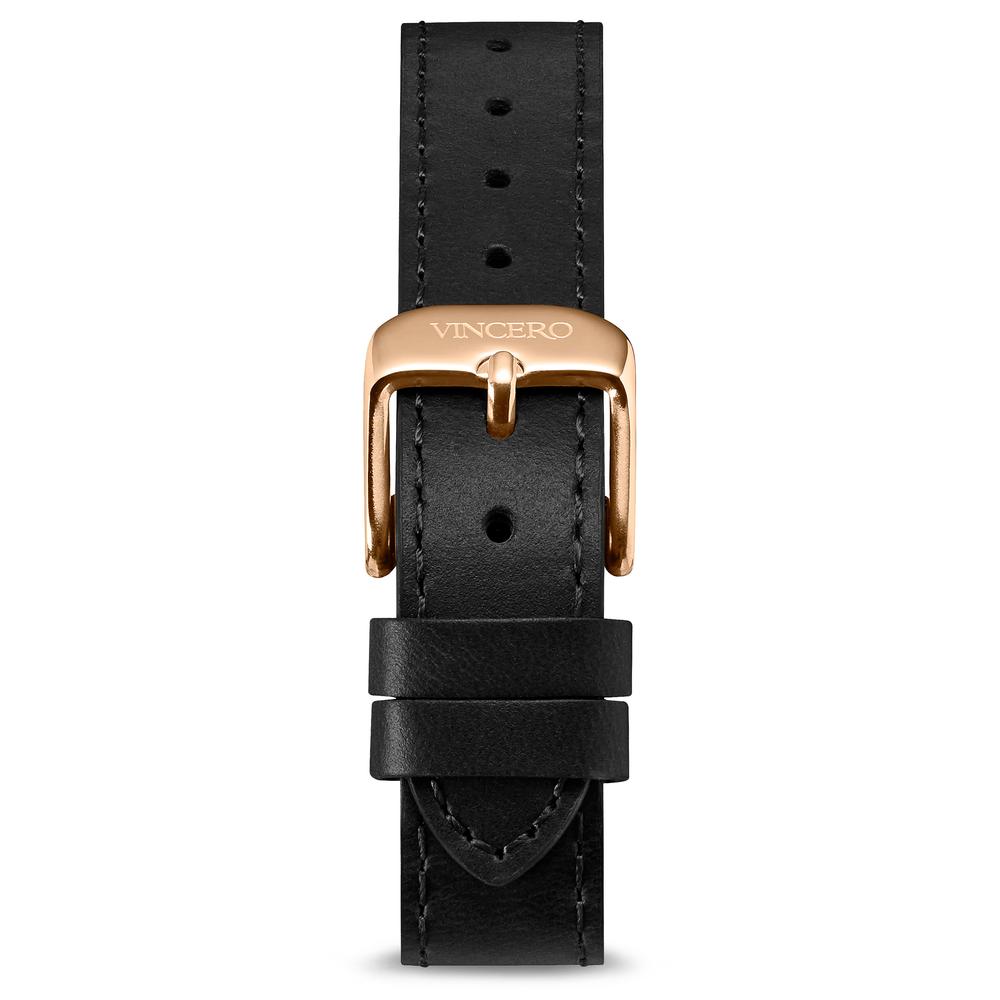 Flat Leather Strap - Black 16mm