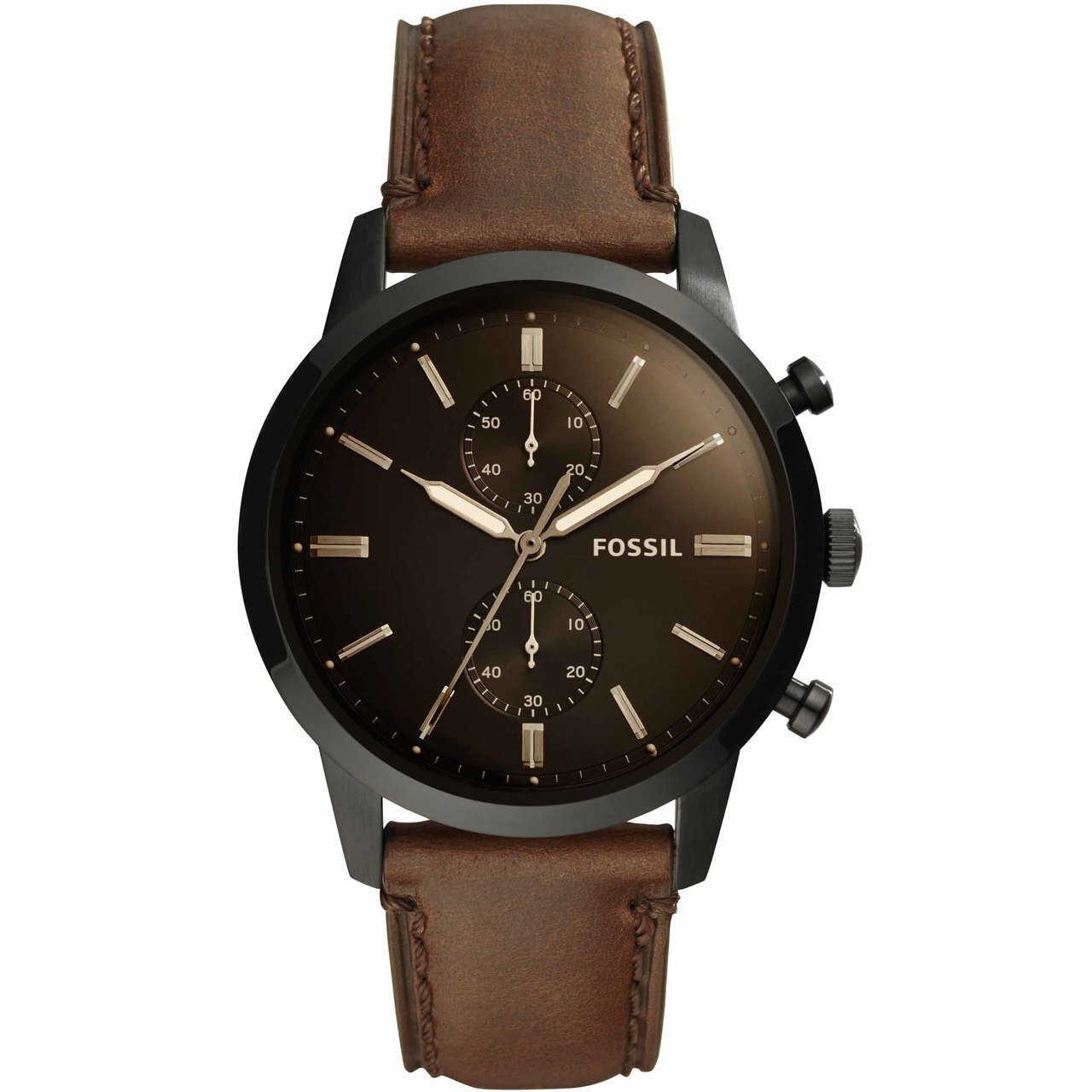 Fossil FS5437 Townsman Chrono Leather Black Brown