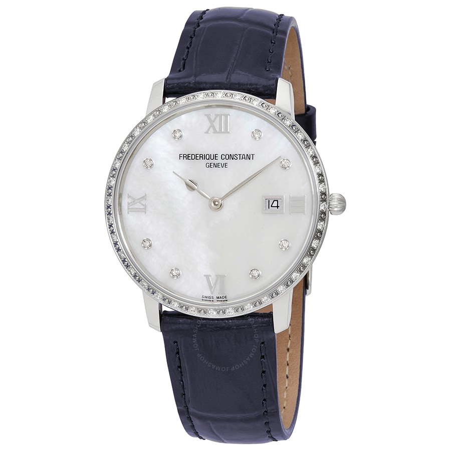 Slimline Diamond White Mother of Pearl Dial Ladies