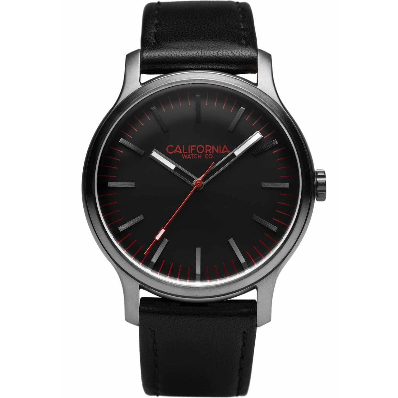 California Watch Co. Laguna 40 Leather Gunmetal Red