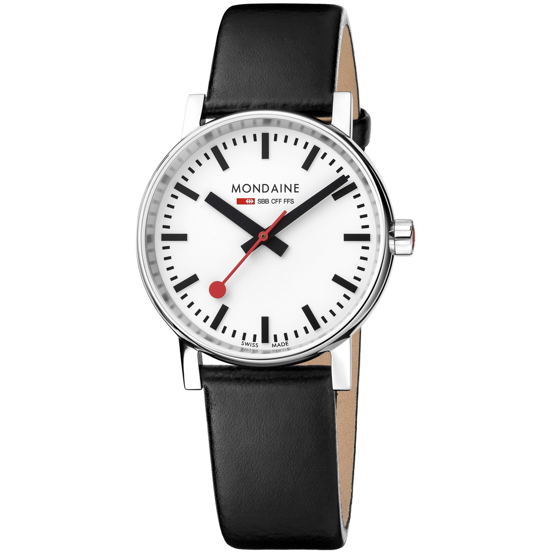 Mondaine Evo2 Railways Swiss 35mm Silver Black