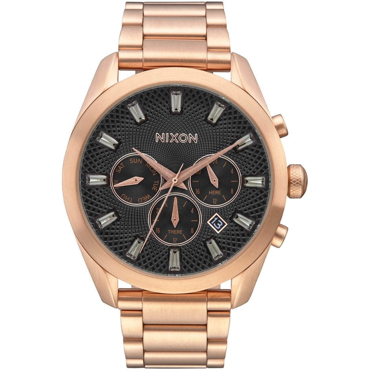 Nixon Bullet Chrono Crystal All Rose Gold Gunmetal